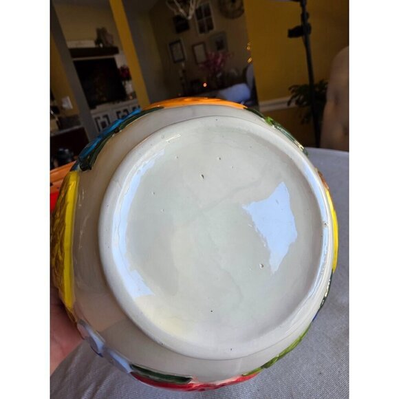 Colorful Ceramic Bowl With 3D Fruit & Floral Design - Picture 9 of 13